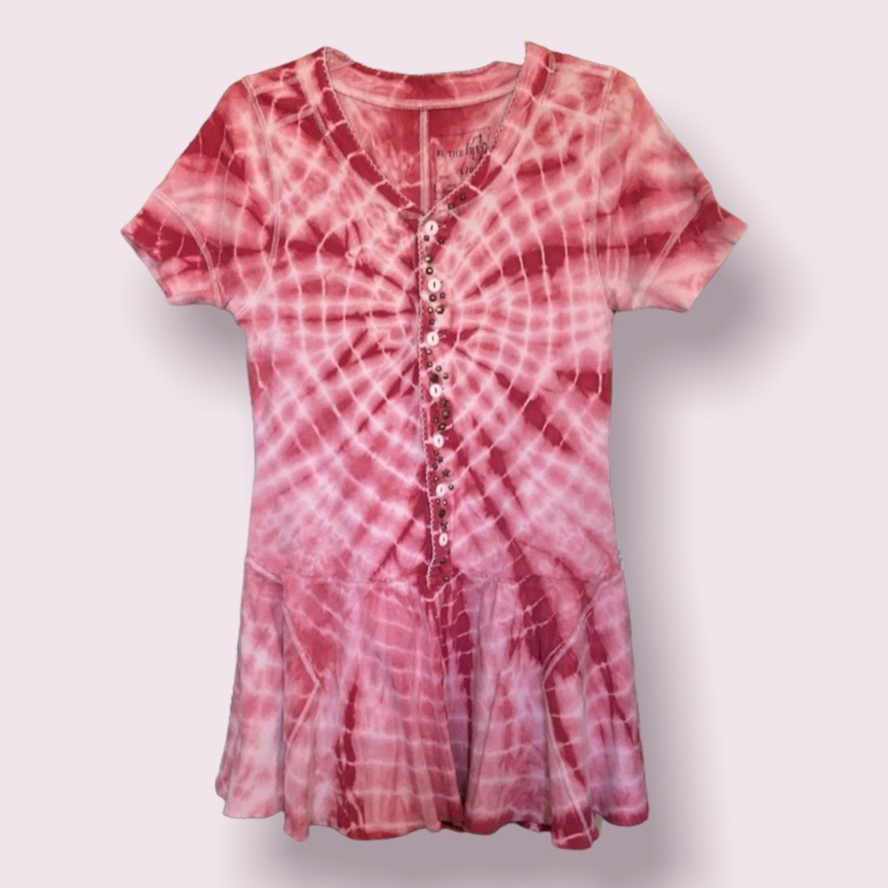 WE THE FREE : drop waist . tie dye . studded . Mini dress tunic length
